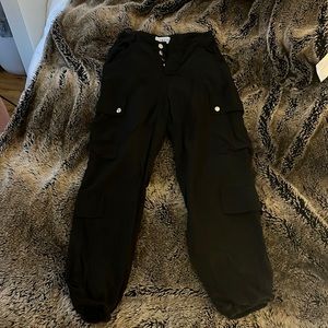 black, parachute pants from princess polly